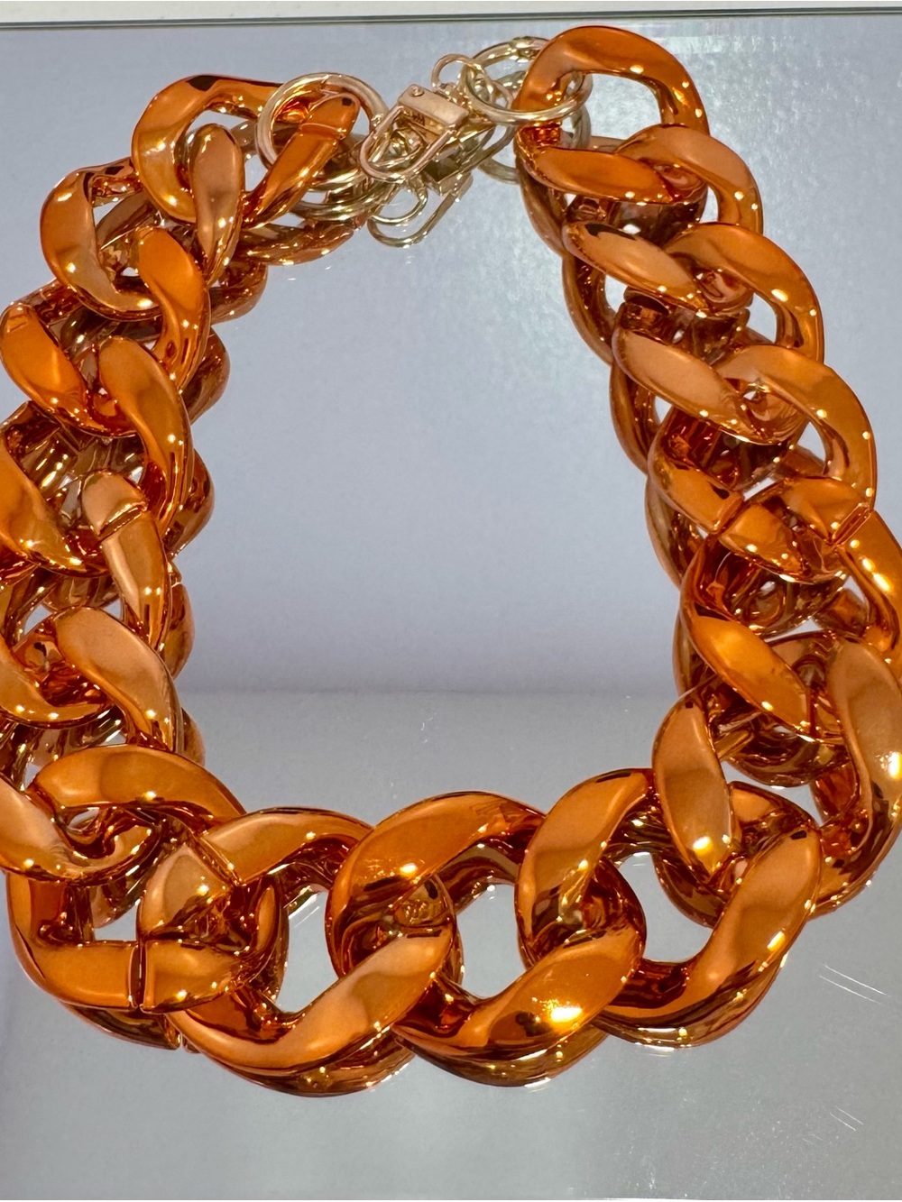 New Metallic Burnt Orange Chunky Bag Chain 18 inches